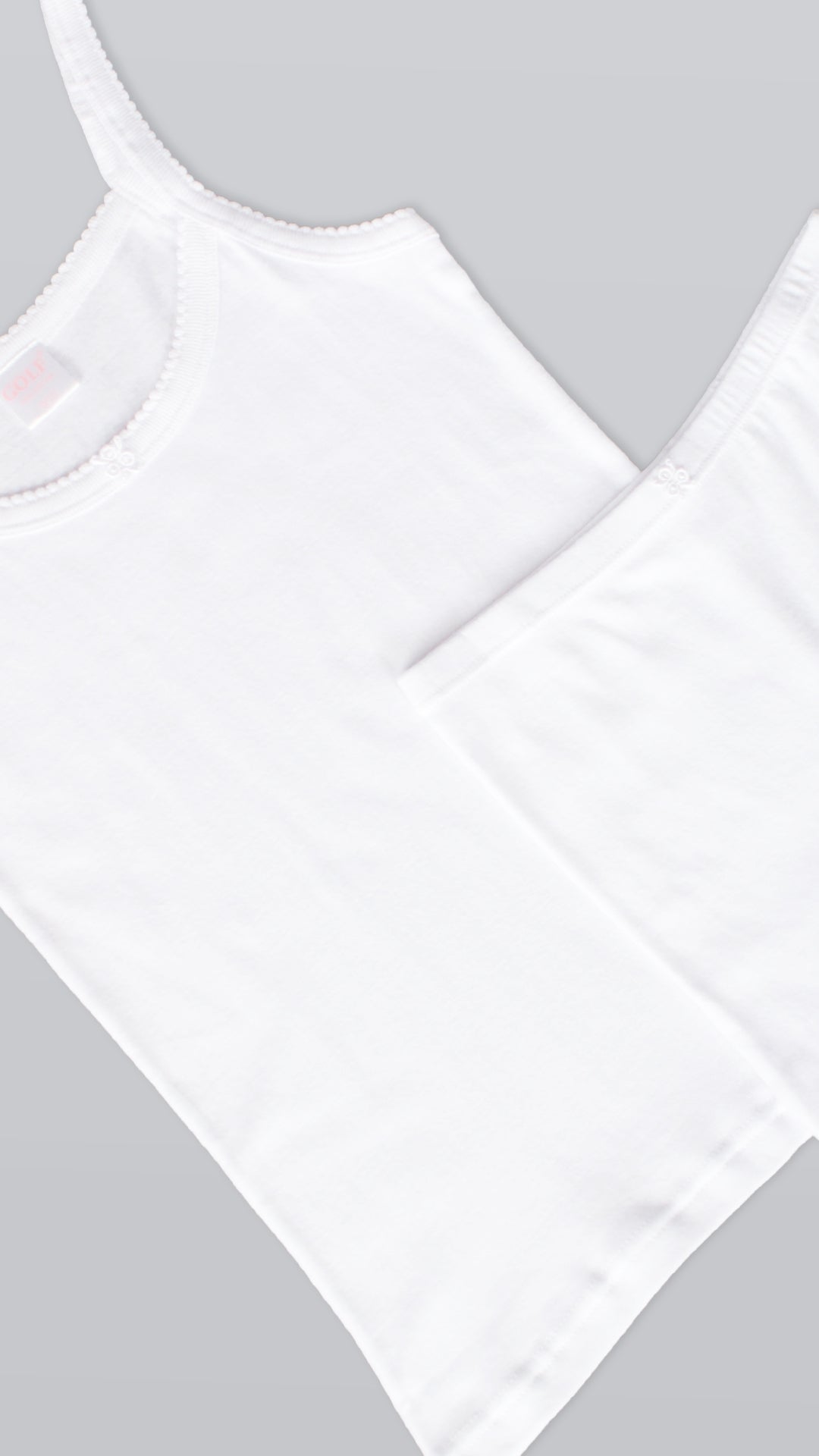 Vest & Shorts - White - 6 pieces