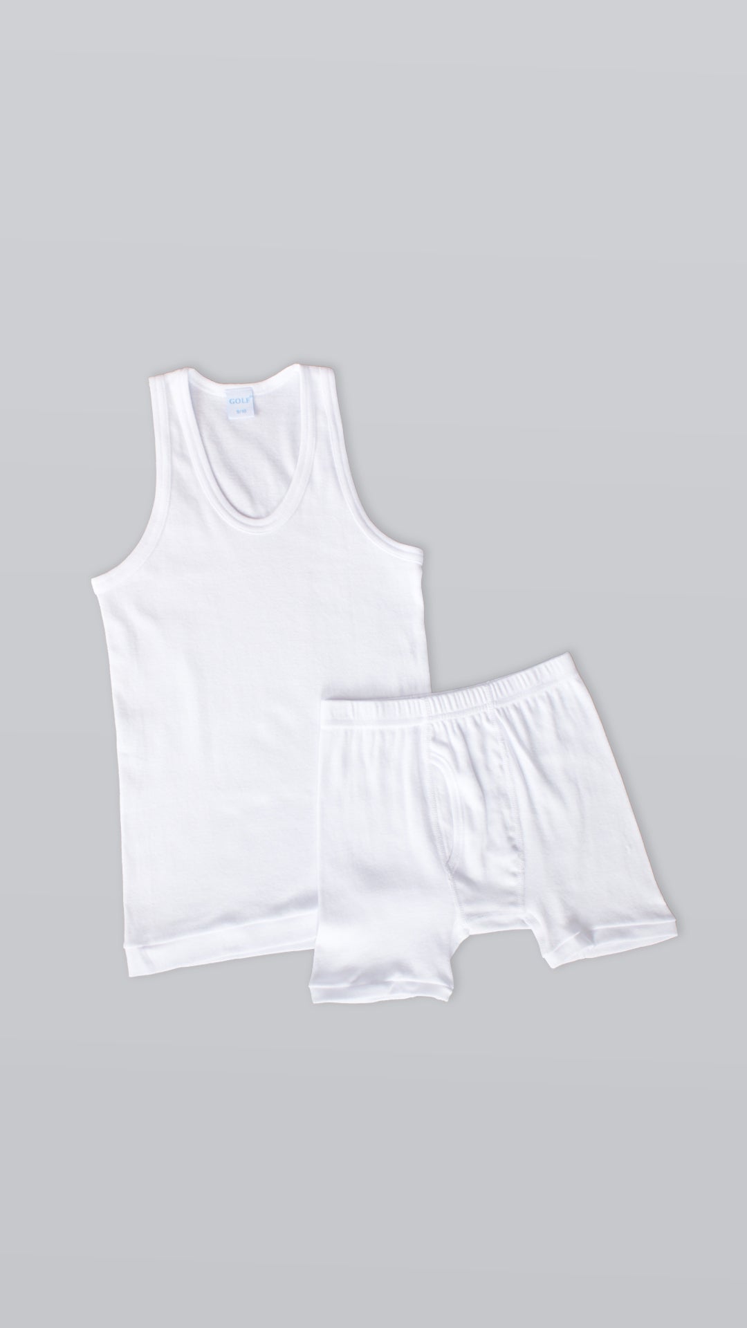 Vest & Short Set - White - 6 pieces