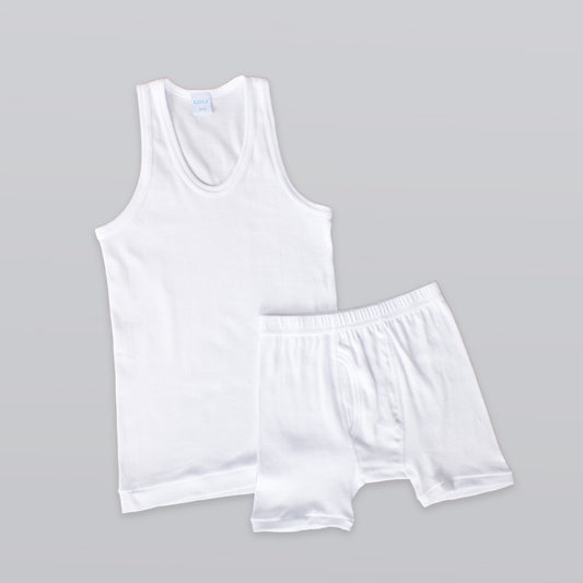 Vest & Short Set - White - 6 pieces