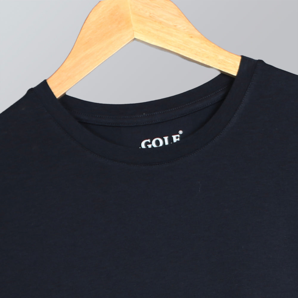 تيشيرت رجالي نصف كم ورقبة دائرية - أزرق غامق - 3 قطع