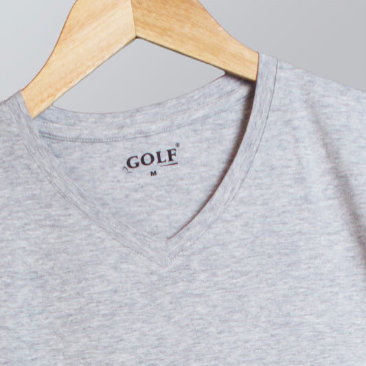 Half Sleeve T-Shirt V-Neck - Grey - 3 pieces