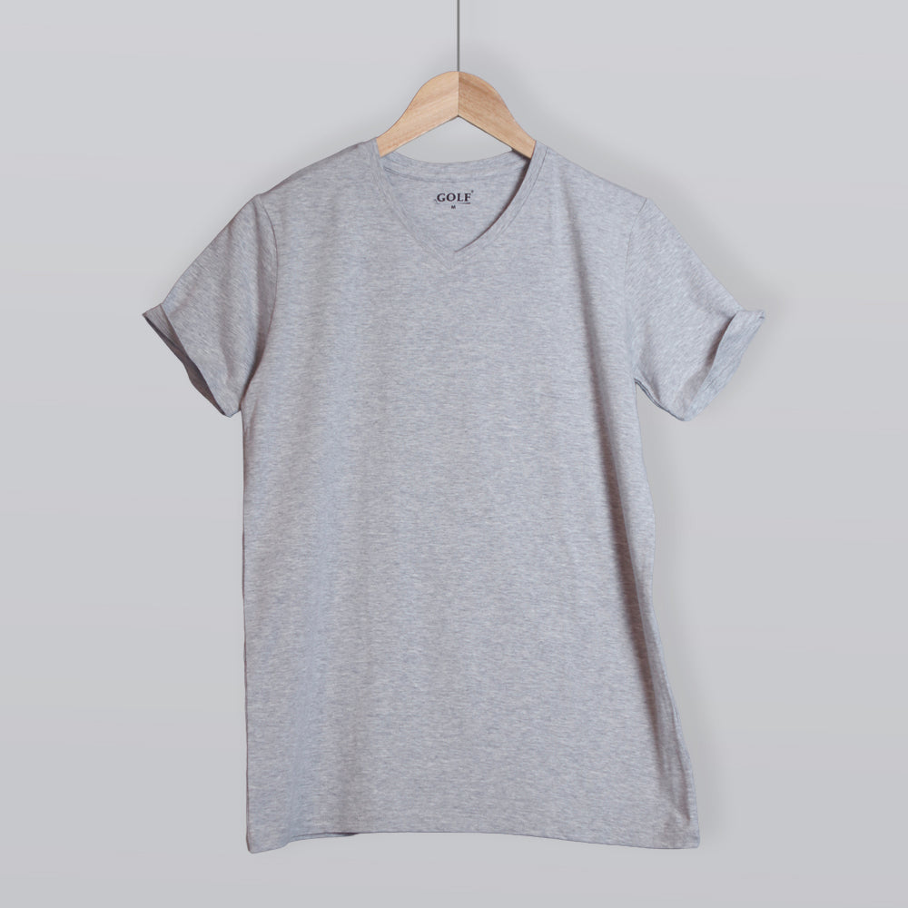 Half Sleeve T-Shirt V-Neck - Grey - 3 pieces
