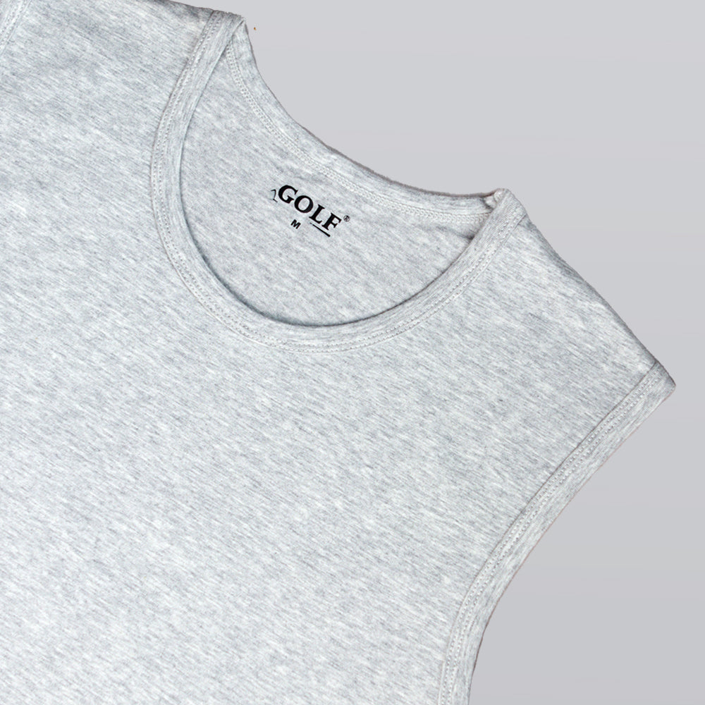 Sleeveless T-Shirt Round Neck - Grey - 3 pieces