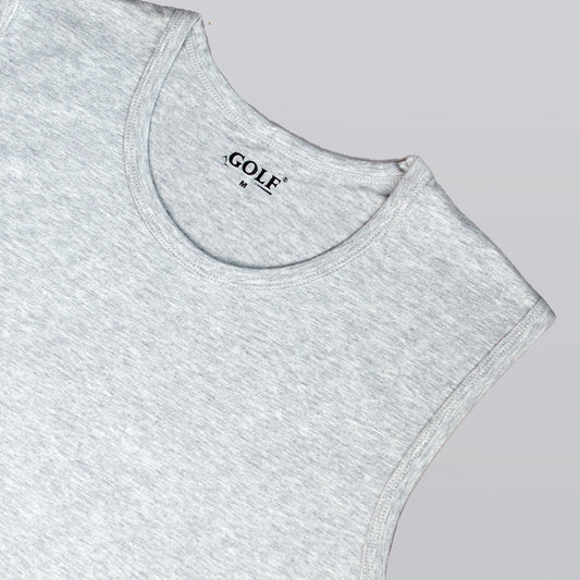 Sleeveless T-Shirt Round Neck - Grey - 3 pieces
