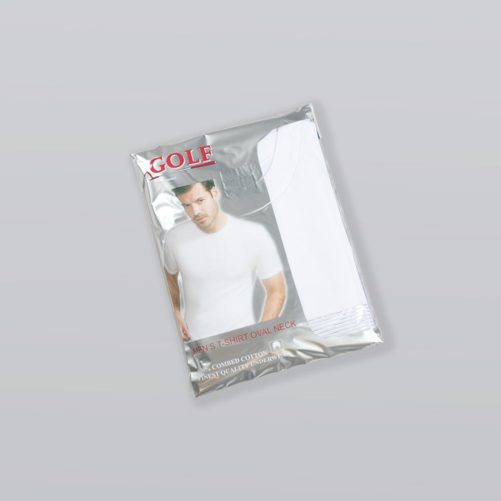 Oval Neck Short Sleeve T-Shirt - 6 pieces