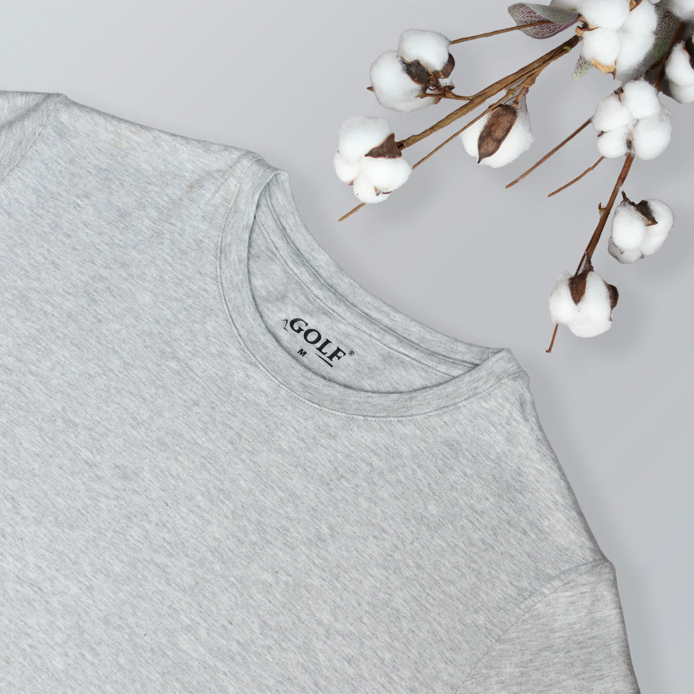 Half Sleeve T-Shirt Round Neck - Gray - 3 pieces