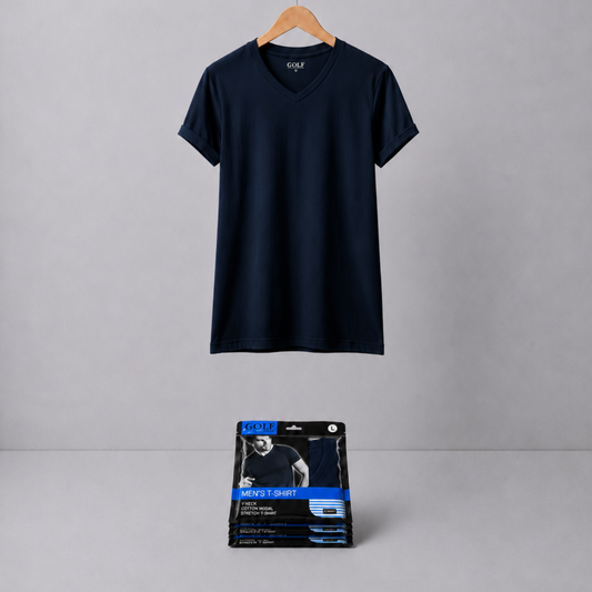 Half Sleeve T-Shirt V-Neck - Navy - 3 pieces
