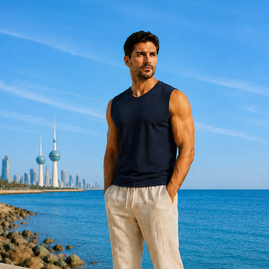 Sleeveless T-Shirt Round Neck - Black - 3 pieces