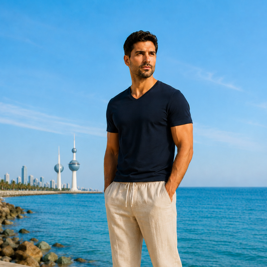Half Sleeve T-Shirt V-Neck - Navy - 3 pieces
