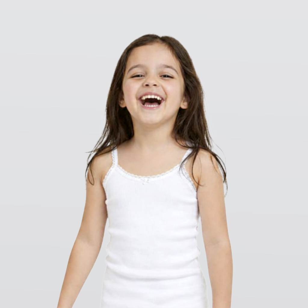 Girls Vest - White - 6 pieces