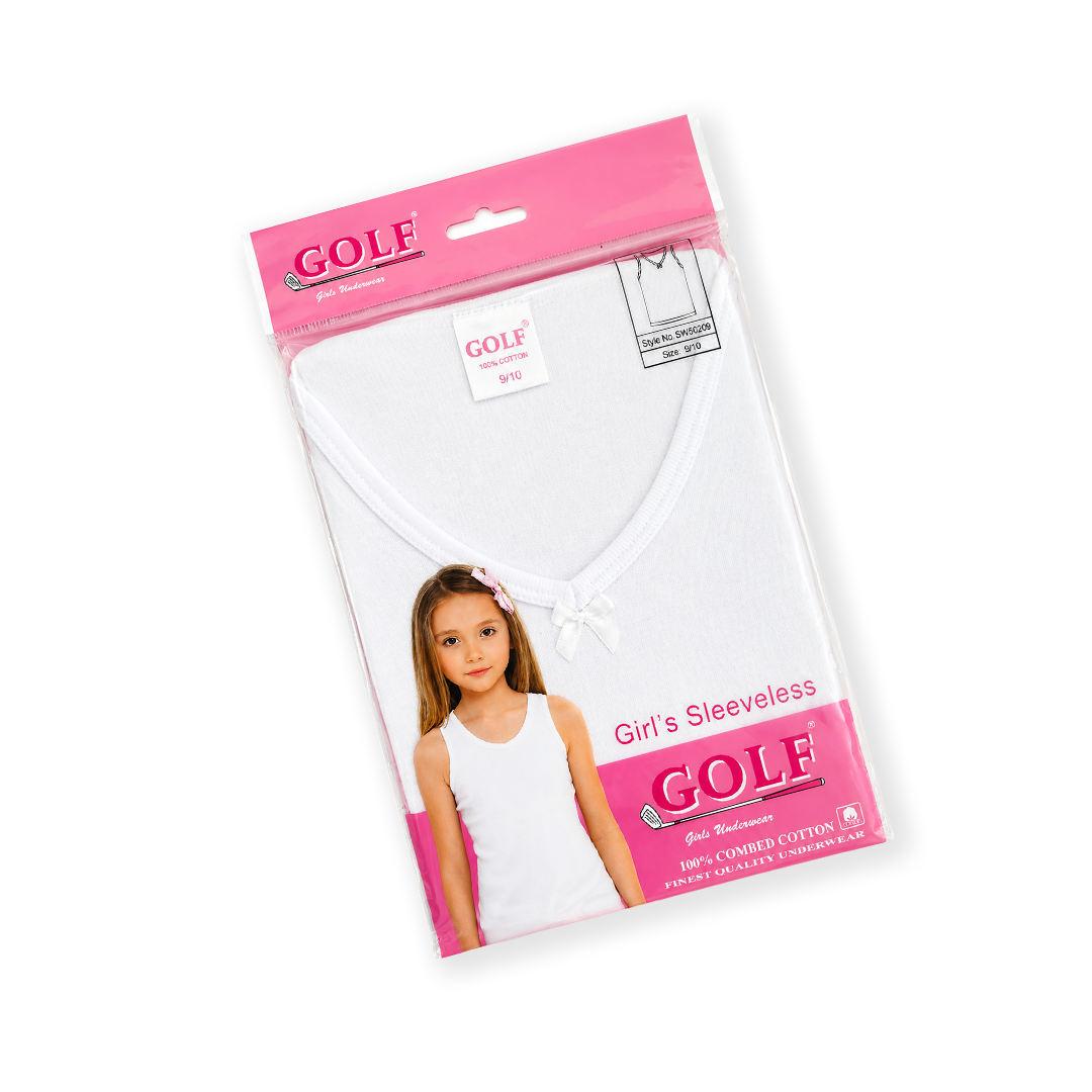 Girls Vest - White - 6 pieces