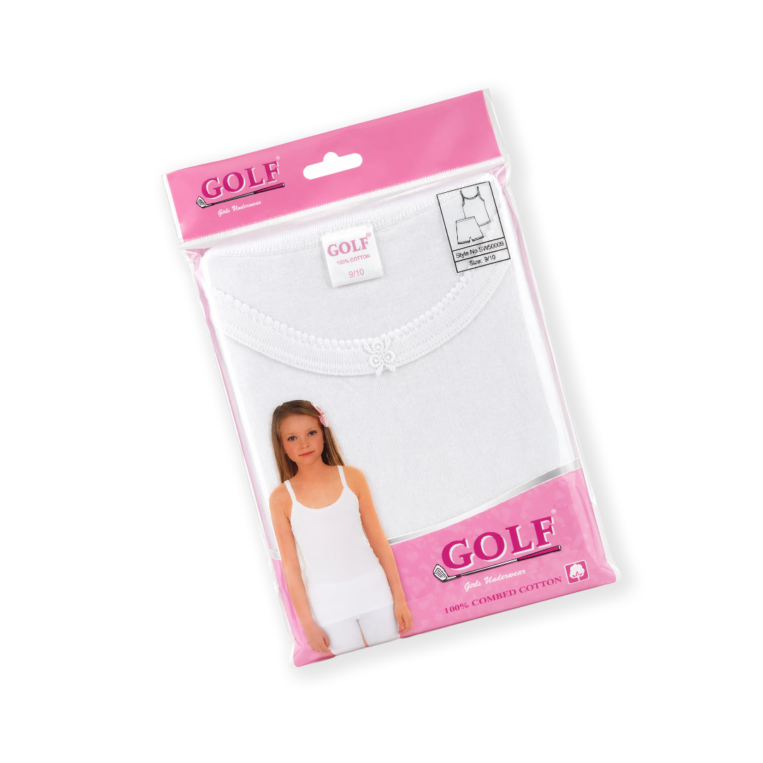 Girls Vest & Shorts - White - 6 pieces