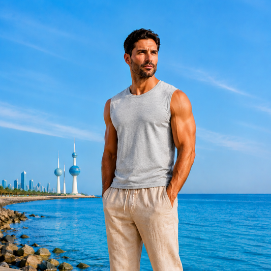 Sleeveless T-Shirt Round Neck - Grey - 3 pieces