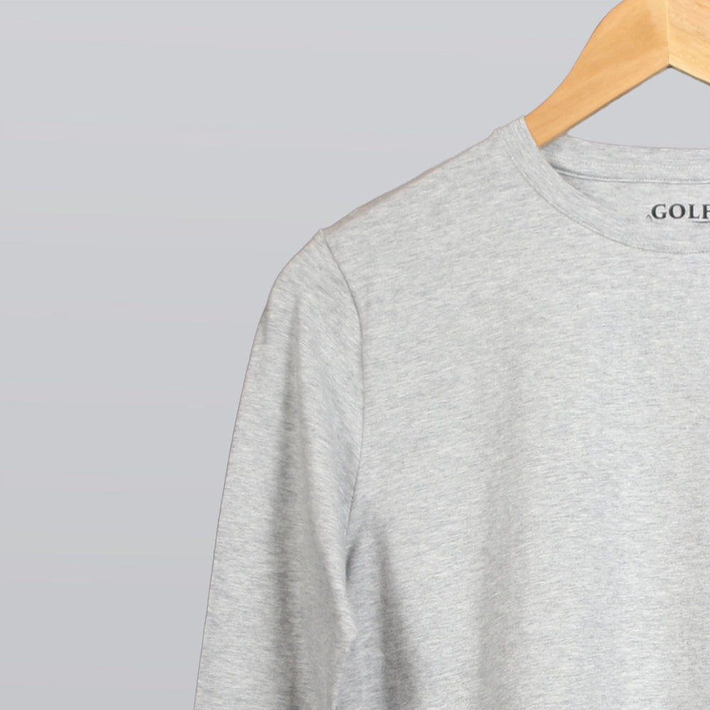 Long Sleeve T-Shirt Round Neck - Gray - 3 pieces