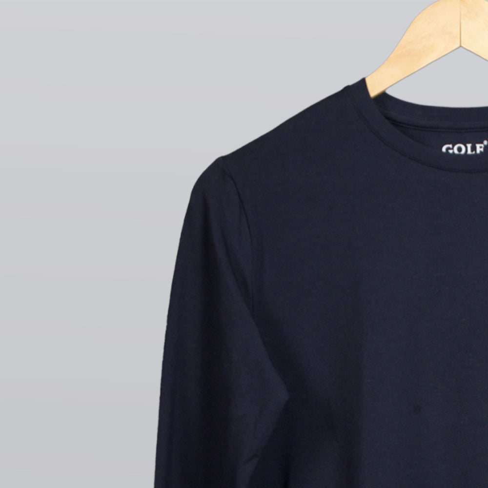 Long Sleeve T-Shirt Round Neck - Navy - 3 pieces