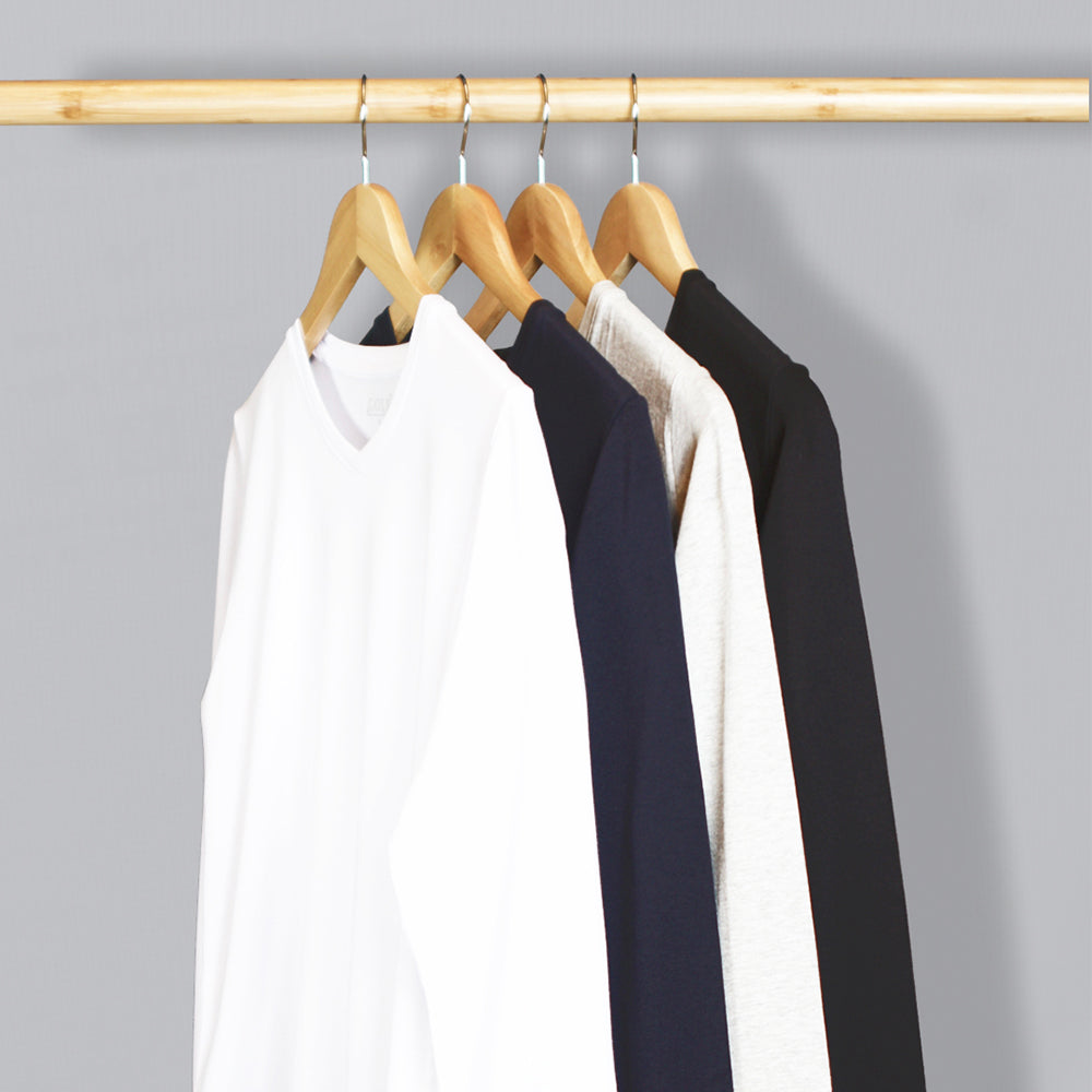 Navy Long Sleeve T-Shirt V-Neck