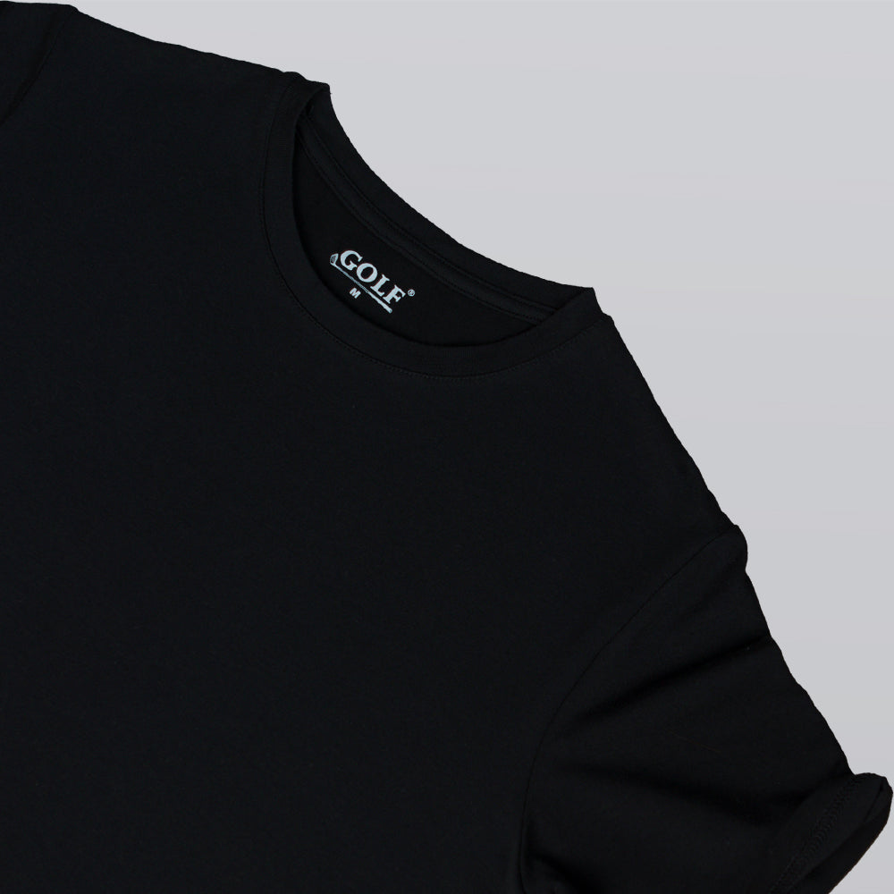 Half Sleeve T-Shirt Round Neck - Black - 3 pieces