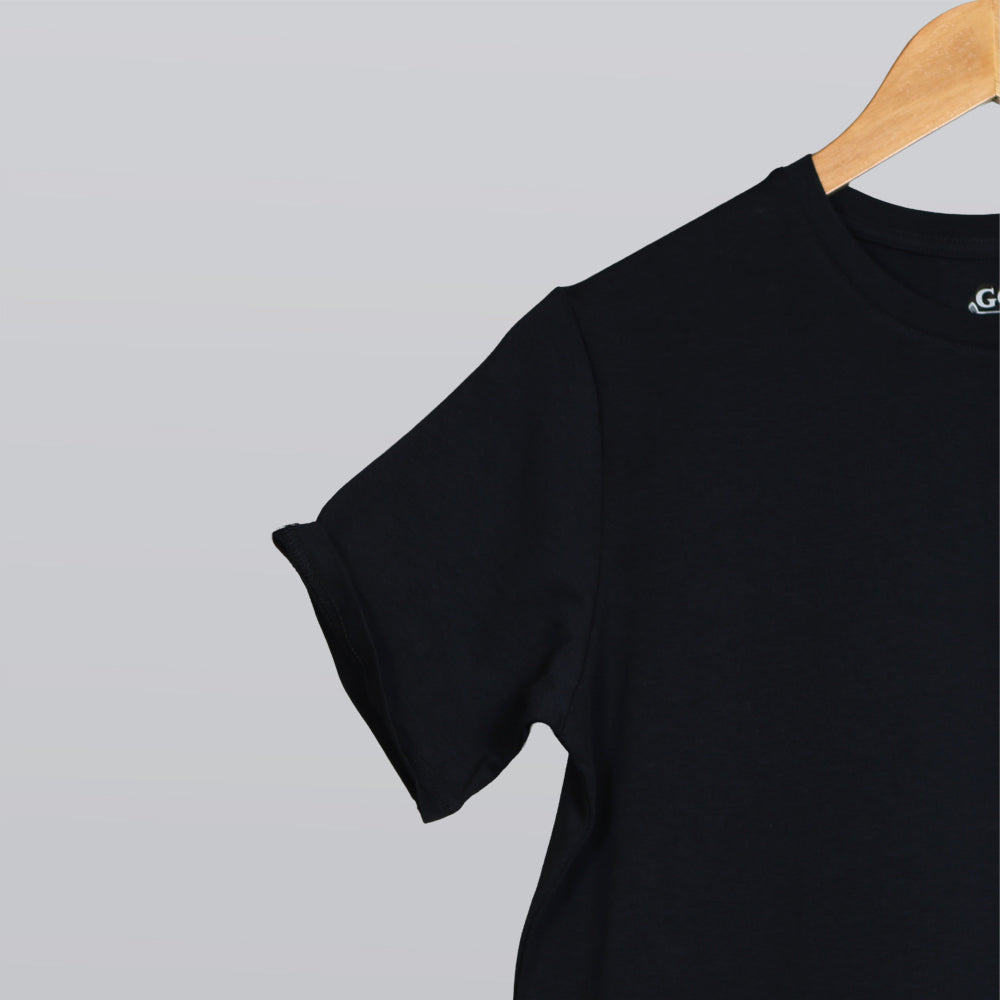 Half Sleeve T-Shirt Round Neck - Black - 3 pieces