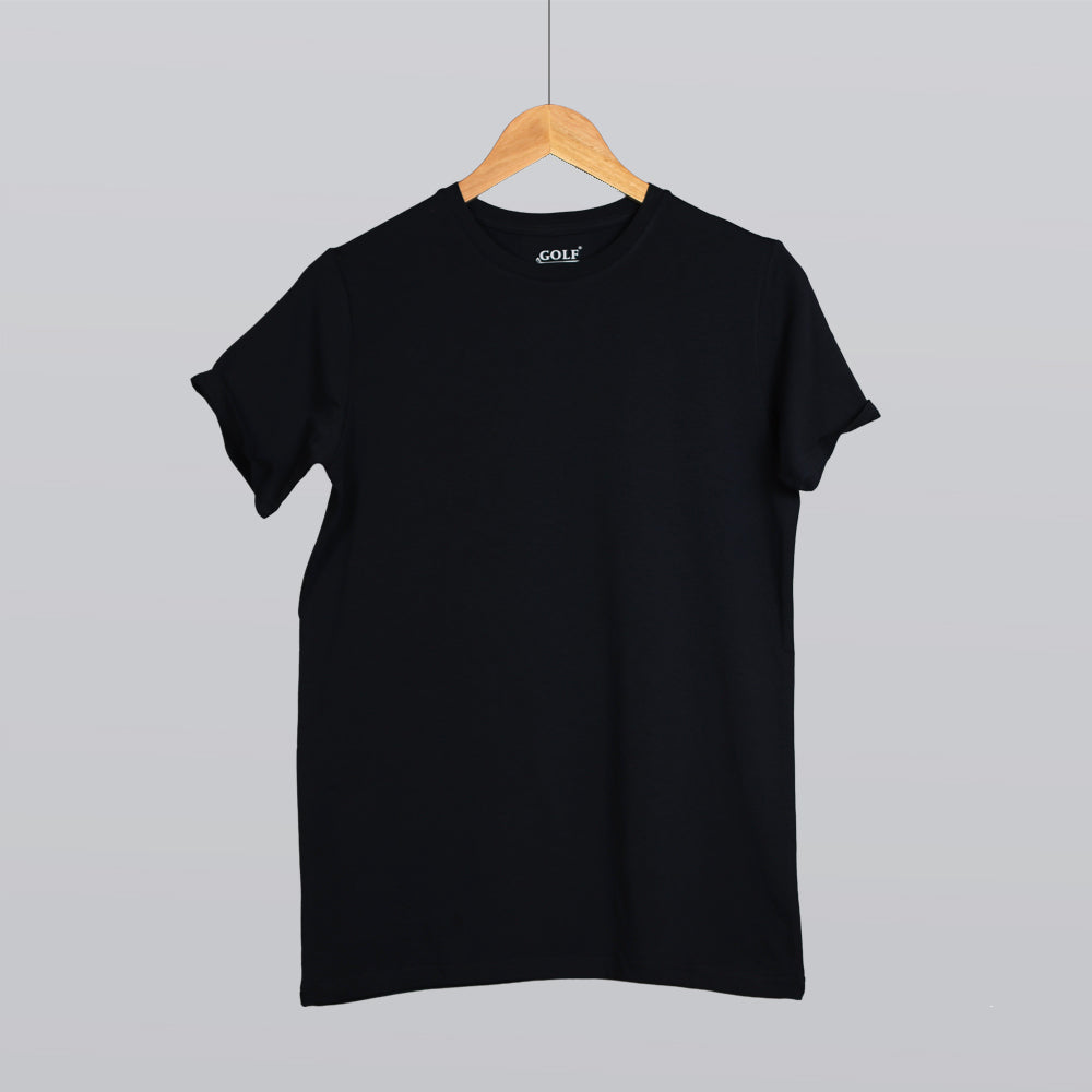 Half Sleeve T-Shirt Round Neck - Black - 3 pieces