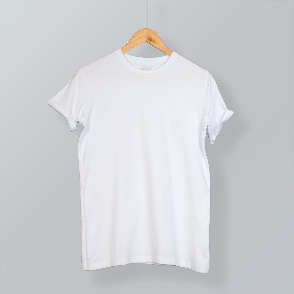 Half Sleeve T-Shirt Round Neck - White - 3 pieces
