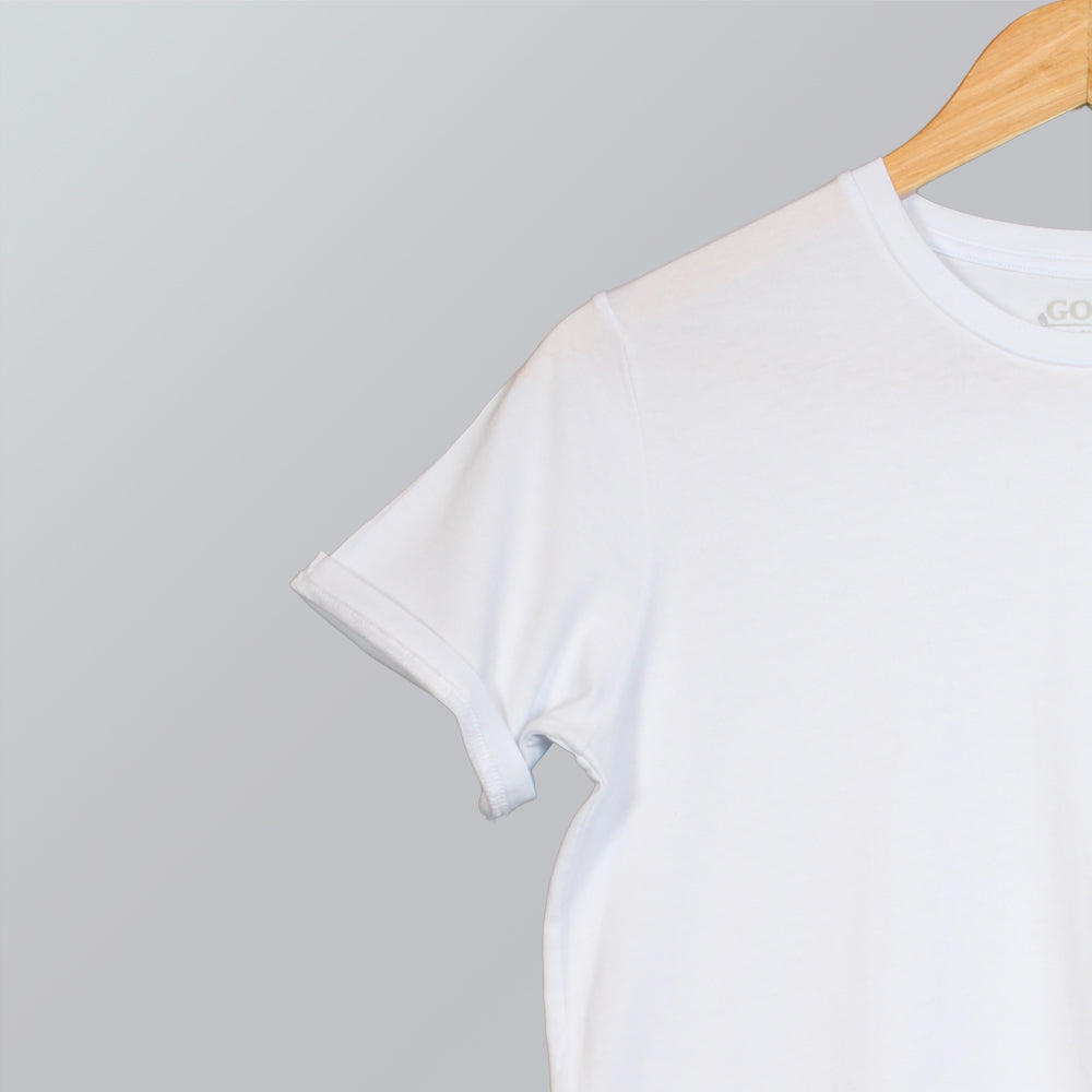 Half Sleeve T-Shirt Round Neck - White - 3 pieces