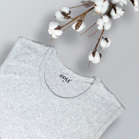 Sleeveless T-Shirt Round Neck - Grey - 3 pieces