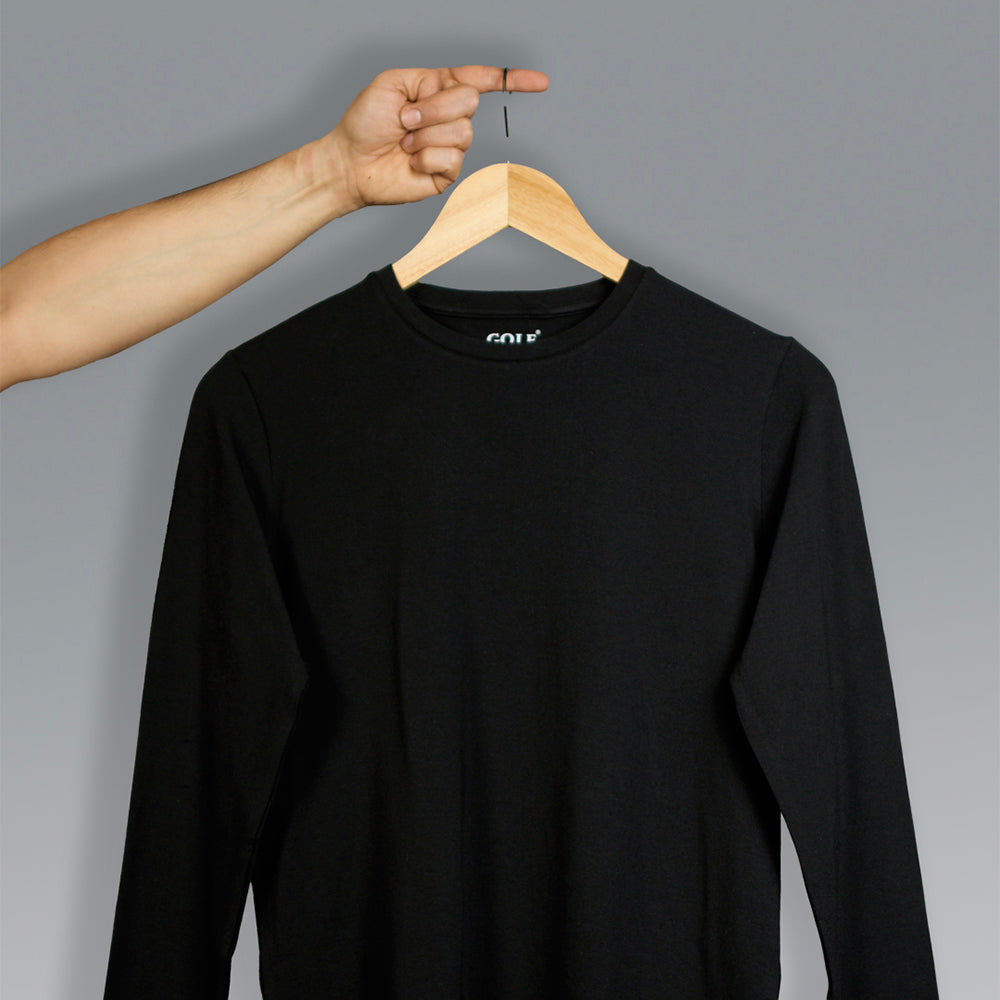 Black Long Sleeve T-Shirt Round Neck