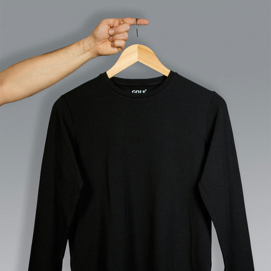 Black Long Sleeve T-Shirt Round Neck