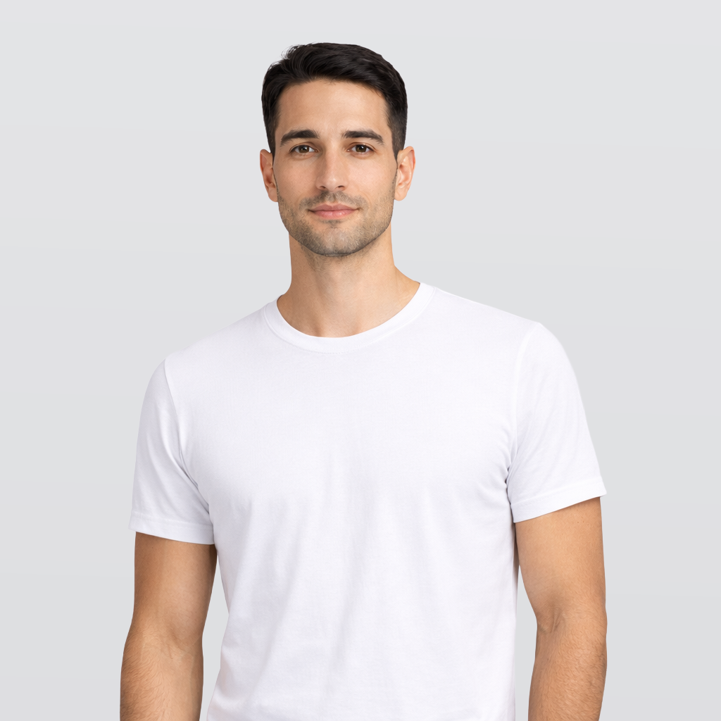 Half Sleeve T-Shirt Round Neck - White - 3 pieces